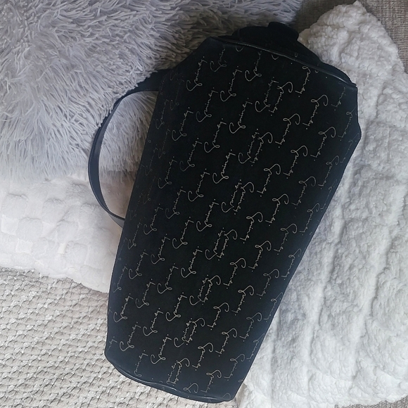 Givenchy Rare Vintage Speedy Handbag Monogramed Black Suede - Picture 6 of 16